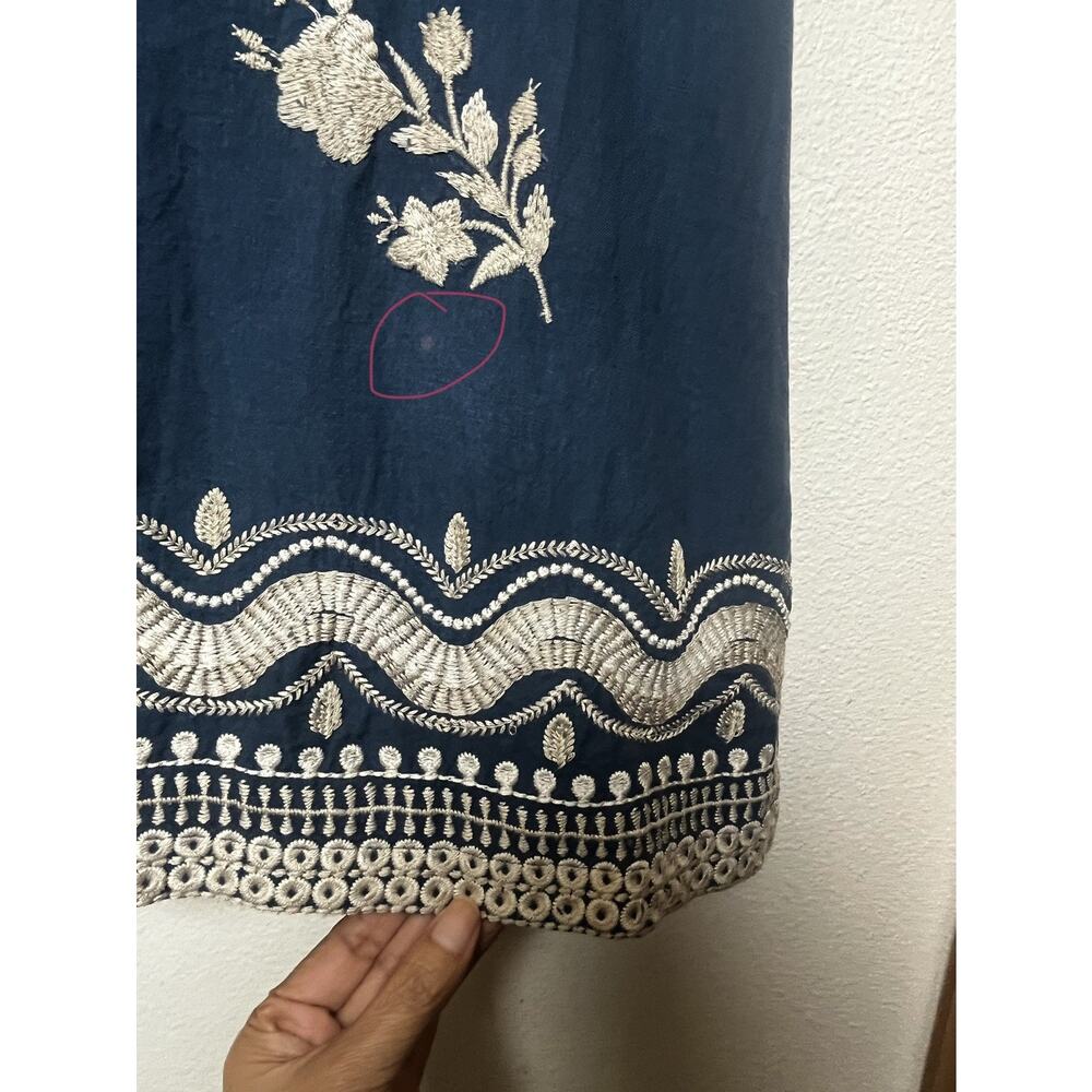 Johnny Was Briar Tank Dress Embroidered Floral Sz Small Blue Boho Cottagecore - Picture 8 of 9